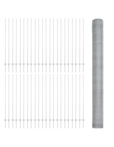 Recinzione con Posto Argento 1,5 x 100 m Acciaio