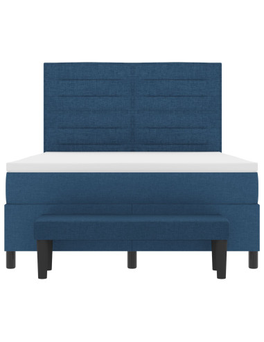 Letto a molle con materasso Blu 160 x 200 cm Tessuto
