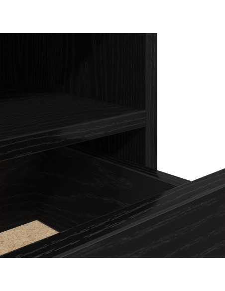 Comodino  con luci LED 2 pezzi Nero Rovere 40x39x48,5 cm