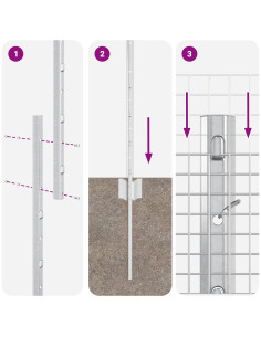 Recinzione con Posto Argento 1,2 x 50 m Acciaio