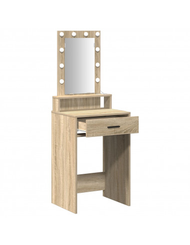 Toeletta  con luci LED - Rovere di Sonoma - 50x41x140 cm