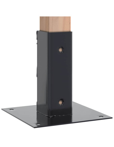 Basi per Pali Quadrati 4 pz 51x51 mm Acciaio Verniciato Polvere