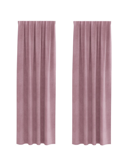 Tende Blackout  con nastri a nastro 2 pz in velluto rosa scuro