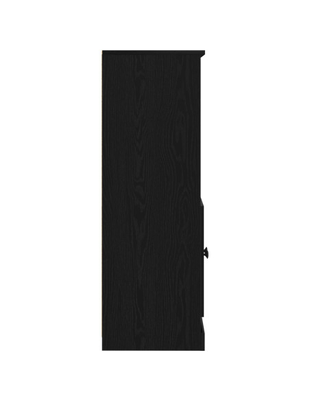 Mobile Alto  Nero Rovere 60x35.5x103.5 cm Legno ingegnerizzato