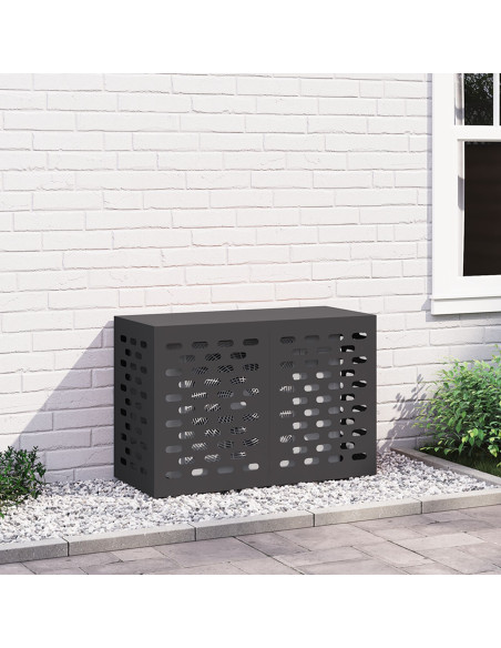 Copertura per condizionatori d'aria  nera 90x40x60 cm in acciaio