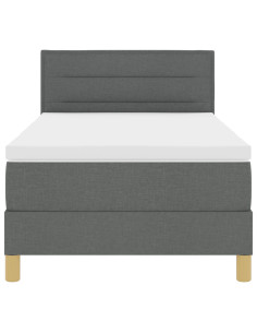 Letto a molle con materasso Grigio scuro 100 x 200 cm Tessuto 2