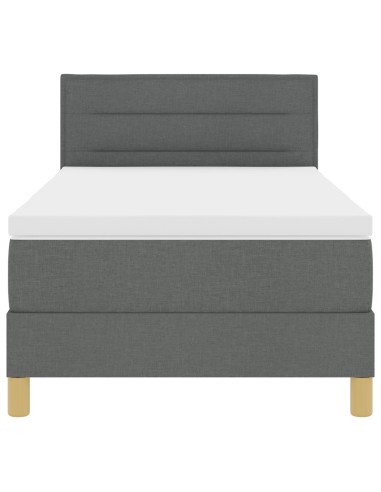 Letto a molle con materasso Grigio scuro 100 x 200 cm Tessuto