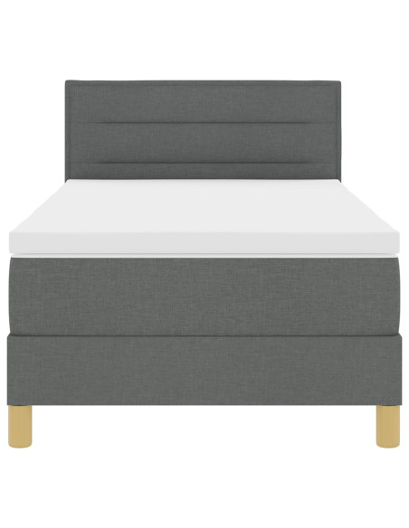 Letto Box Spring con Materasso Grigio scuro 100x200 cm Tessuto