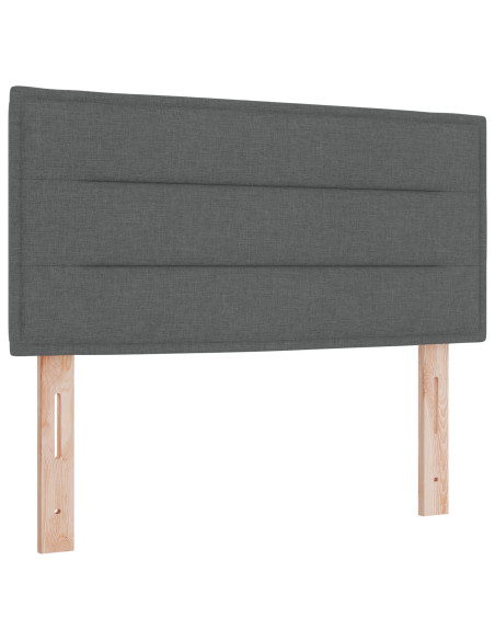 Letto Box Spring con Materasso Grigio scuro 100x200 cm Tessuto