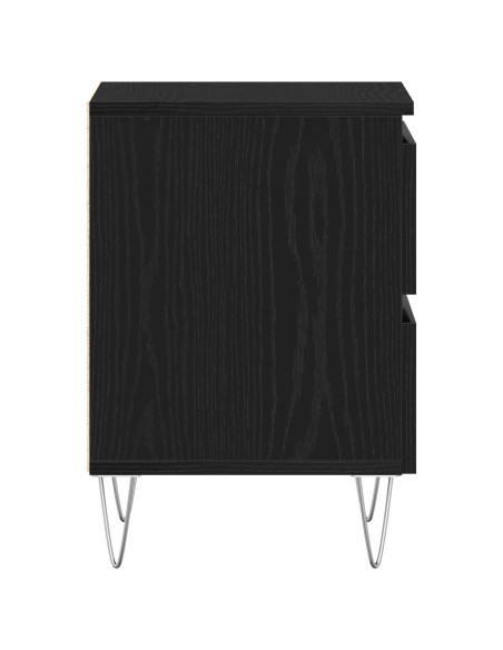 Comodino  Nero Rovere 40x35x50 cm Legno ingegnerizzato