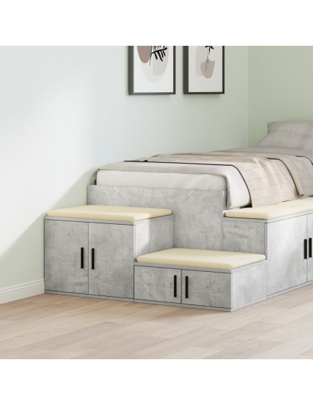 Armadio 2 pcs Grigio cemento 127 x 41 x 40 cm Legno multistrato