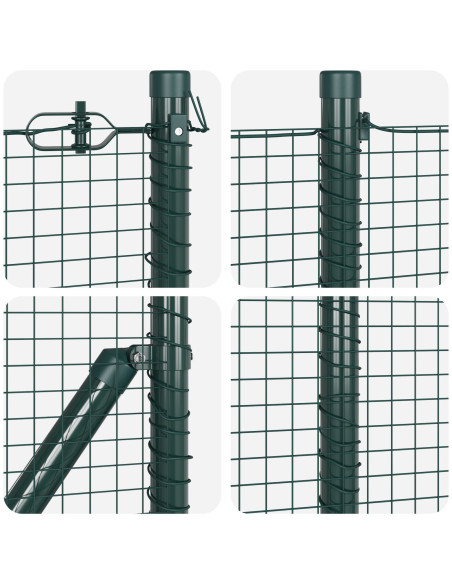Recinzione Filo Saldato con 13 Post Verde 0.8x100 m Acciaio