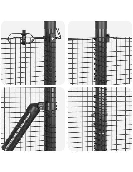 Set di Pali per Recinzione Grigio  Set di 2 Grigio Metallo