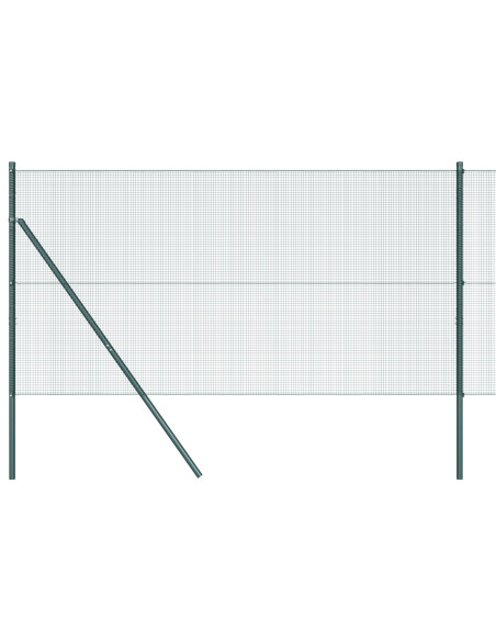 Recinzione in Rete Saldato  con 13 Post Verde 1x50 m Acciaio