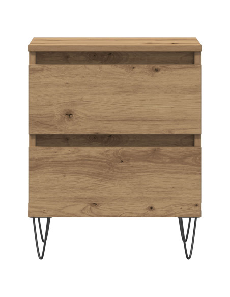 Comodini 2 pcs Rovere Artigianale 40x35x50 cm Legno Ingegnerizzato