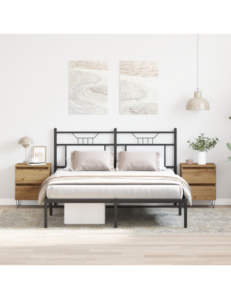 Comodini 2 pcs Rovere Artigianale 40x35x50 cm Legno Ingegnerizzato