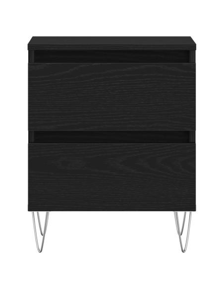 Comodino  Nero Rovere 40x35x50 cm Legno ingegnerizzato