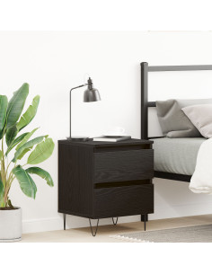 Armadio da Notte Rovere nero 40 x 35 x 50 cm Legno multistrato 2