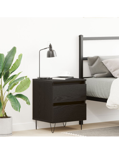 Armadio da Notte Rovere nero 40 x 35 x 50 cm Legno multistrato