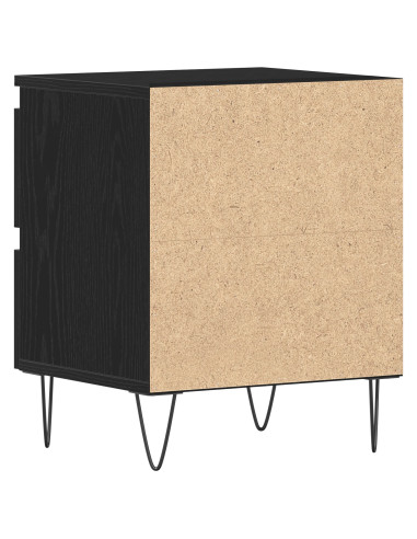 Armadio da Notte Rovere nero 40 x 35 x 50 cm Legno multistrato