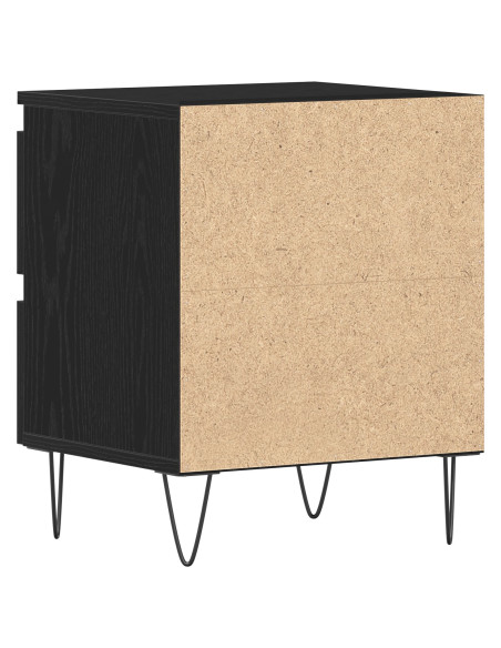 Armadio da Notte Rovere nero 40 x 35 x 50 cm Legno multistrato