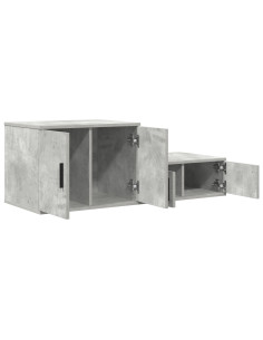 Armadio 2 pcs Grigio cemento 127 x 41 x 40 cm Legno multistrato 2