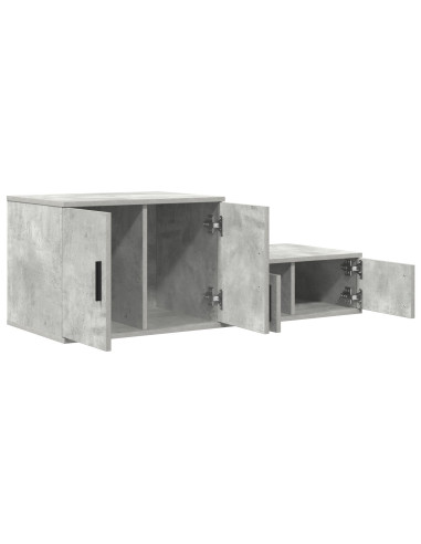 Armadio 2 pcs Grigio cemento 127 x 41 x 40 cm Legno multistrato