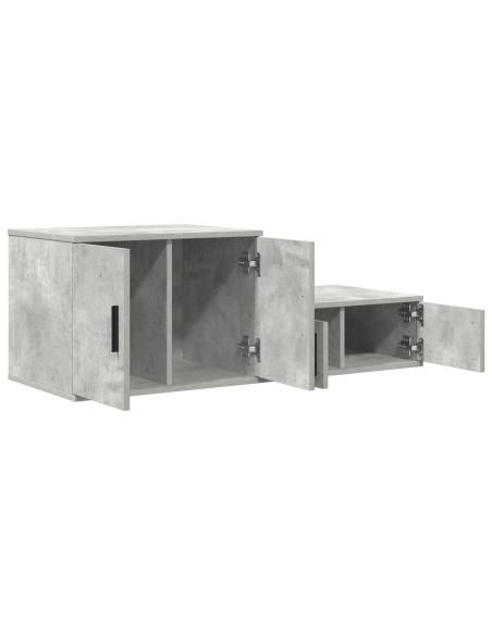 Armadio 2 pcs Grigio cemento 127 x 41 x 40 cm Legno multistrato