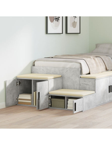 Armadio 2 pcs Grigio cemento 127 x 41 x 40 cm Legno multistrato