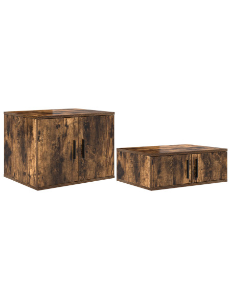 Armadio 2 pcs Rovere fumé 127 x 41 x 40 cm Legno multistrato