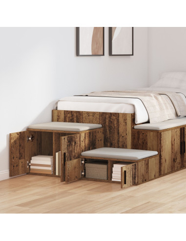 Armadio 2 pcs Legno vecchio 127 x 41 x 40 cm Legno multistrato