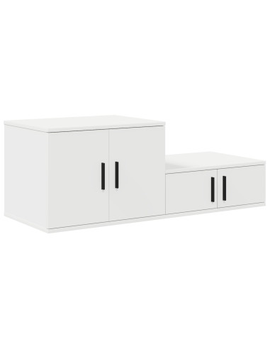 Armadio 2 pcs Bianco 118 x 41 x 40 cm Legno multistrato