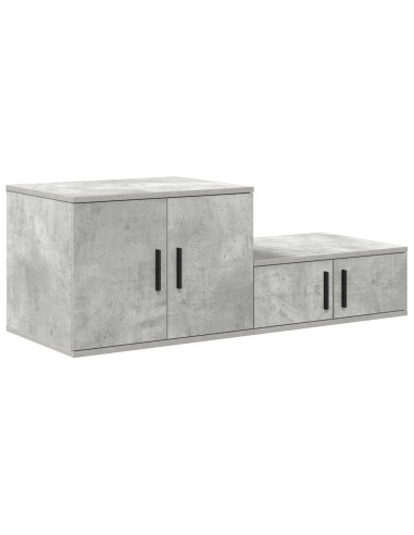 Armadio 2 pcs Grigio cemento 118 x 41 x 40 cm Legno multistrato
