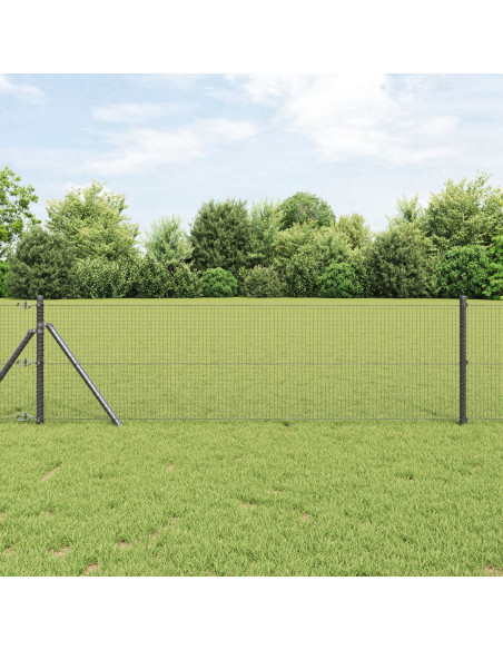 Recinzione in rete saldata  con 7 pali grigi 0.4x10 m acciaio