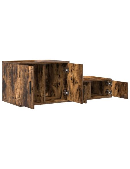 Armadio 2 pcs Rovere fumé 118 x 41 x 40 cm Legno multistrato