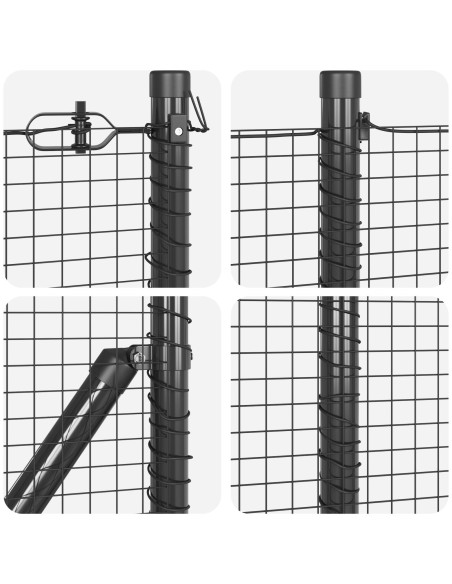 Recinzione in rete saldata  con 7 pali grigi 0.4x10 m acciaio