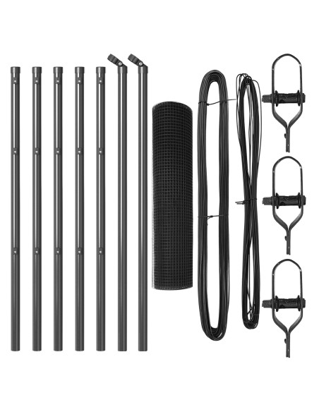 Set di Pali per Recinzione in Acciaio Grigio Set di 2 Grigio