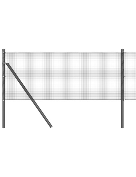 Set di Pali per Recinzione in Acciaio Grigio Set di 2 Grigio