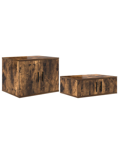 Armadio 2 pcs Rovere fumé 108 x 41 x 40 cm Legno multistrato