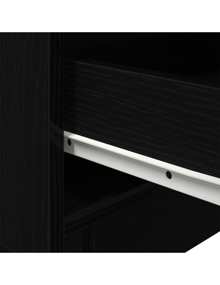Comodini con Luci LED 2 pz Nero Rovere 45x40x55 cm