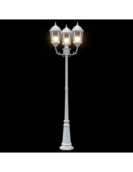 Palo Luce Giardino  Bianco Alluminio 61 x 53 x 235 cm