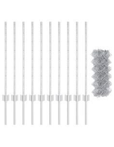 Recinzione con Posto Argento 0,8 x 10 m Acciaio 2