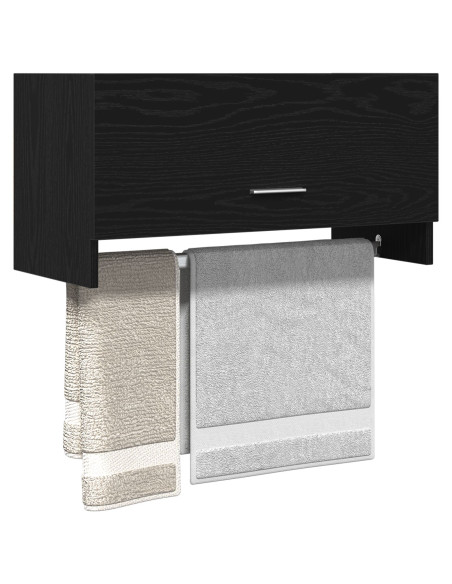 Armadio  Nero Rovere 70x32,5x35 cm in Legno Ingegnerizzato