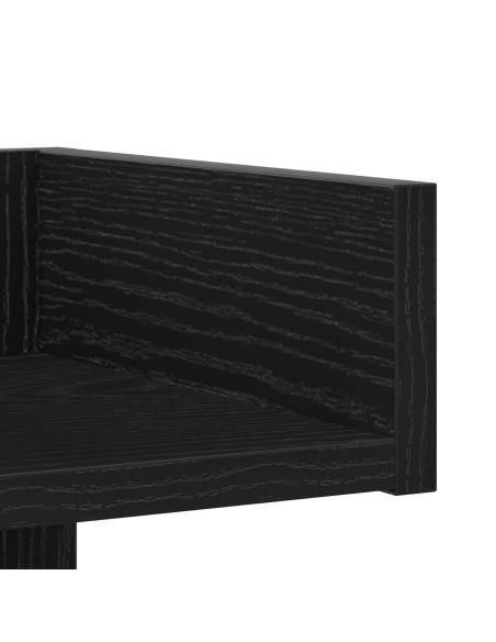 Libreria  Nera in Rovere 48x25,5x140 cm in Legno Ingegnerizzato