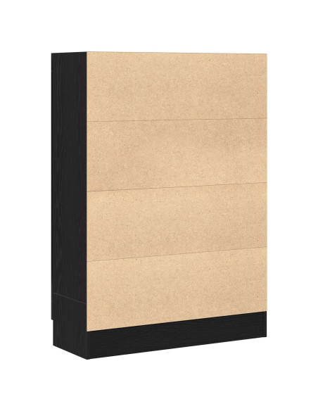 Libreria Nera in Rovere 82,5x30,5x115 cm in Legno Ingegnerizzato