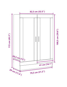 Armadio per Libri Rovere Nero 82,5 x 30,5 x 115 cm 2