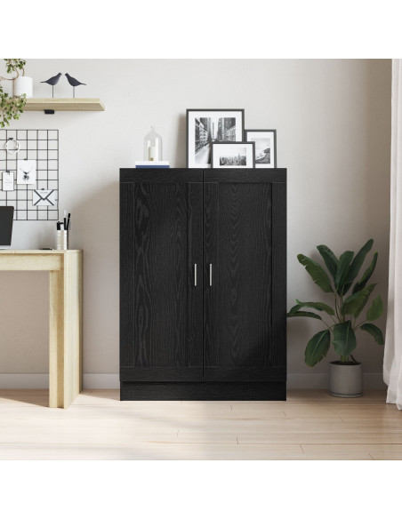 Libreria Nera in Rovere 82,5x30,5x115 cm in Legno Ingegnerizzato