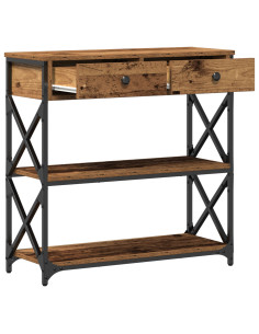 Tavolo Consolle con cassetto Legno vecchio 75 x 28 x 75 cm 2