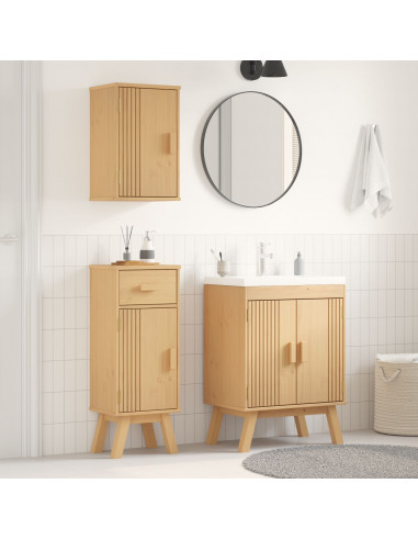 Set di mobili da bagno in pino da 3 pezzi