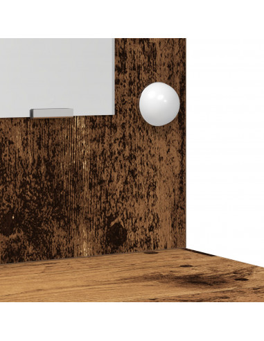 Set di Toeletta a 2 Pezzi  con LED in Finitura in Legno Antico